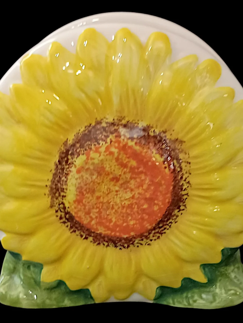 Vintage Sunflower Napkin Holder Ceramic‎ Letter Holder Farmhouse Kitsch Cottage
